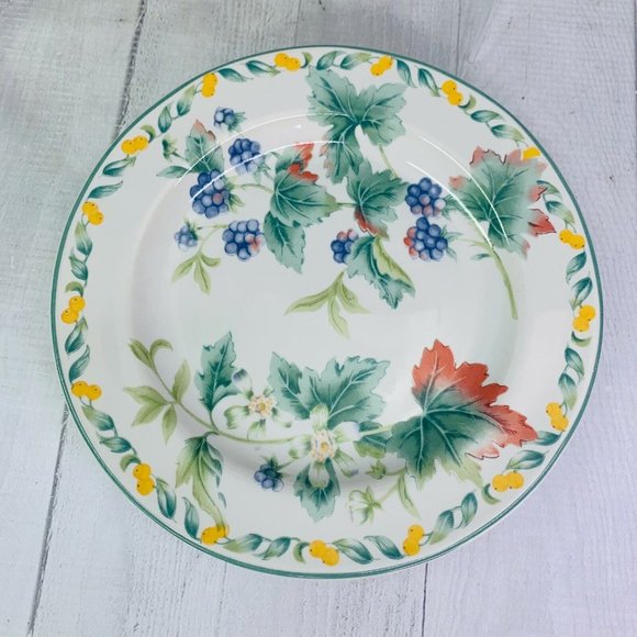 Vintage Julie Pople Avon COUNTRY FRUIT COLLECTION Porcelain Salad Plate Set 4 - Picture 6 of 11